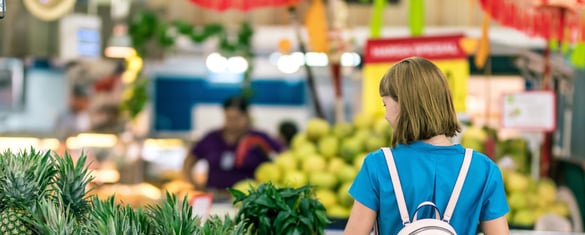 young woman in super market
